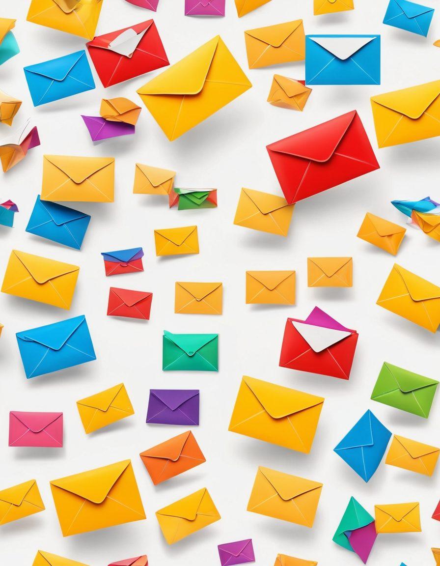 A bright and inviting email inbox interface with colorful envelopes symbolizing joy and satisfaction. Include various authentication symbols like locks and checkmarks, representing security and trust. Surround the inbox with cheerful elements like smiling emojis and vivid colors that evoke a sense of happiness. Include abstract representations of digital communication and connectivity. super-realistic. vibrant colors. clean white background.